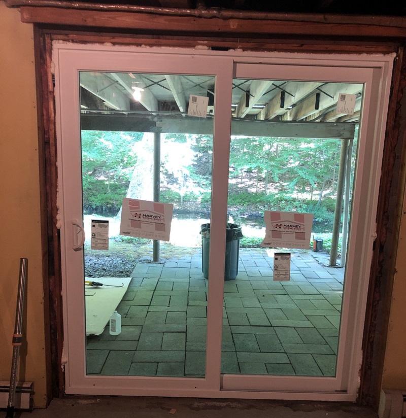 Foam around the patio door